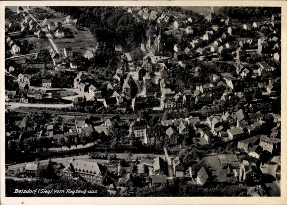 Postcard Betzdorf an der Sieg, aerial photograph