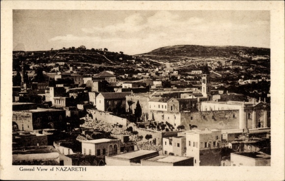 Postcard Nazaret Nazareth Israel, General view of cityscape, landscape