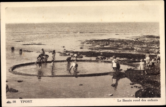 Postcard Yport Seine Maritime, The round children's pool