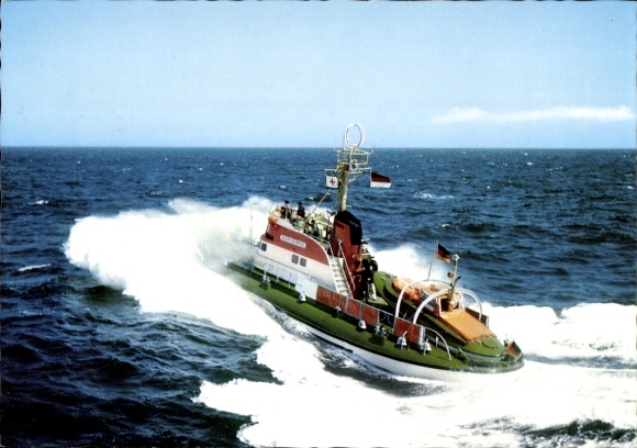 Postcard Sea Rescue Cruiser of the German Society for the Rescue of Shipwrecked People