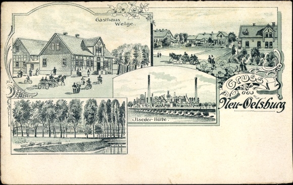 lito Neuölsburg Ilsede w Dolnej Saksonii, Gasthaus Welge, Ilseder Hütte, rynek