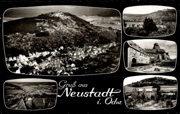 Postcard Neustadt Breuberg im Odenwald, aerial photograph