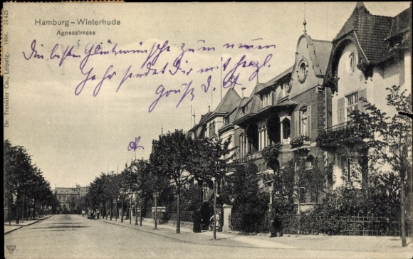 Postcard Hamburg Nord Winterhude, Agnesstraße