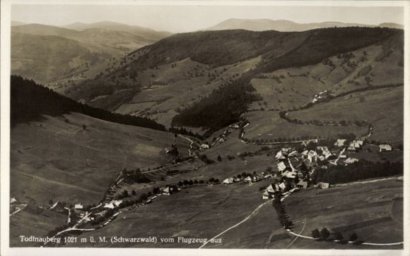 Postcard Todtnauberg Todtnau in the Black Forest, aerial view of the Black Forest, 1021 m above sea level, landscape