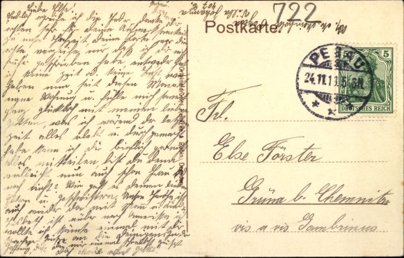 Postcard Pegau in Saxony, district court