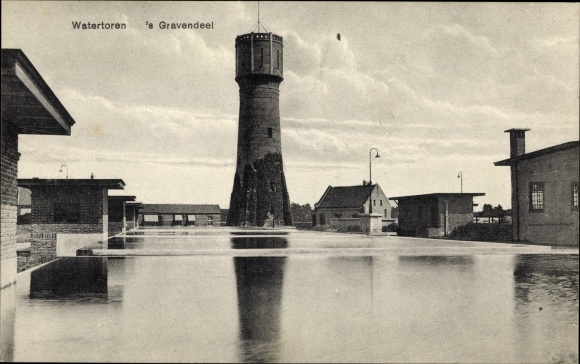Postcard &#39;s Gravendeel Südholland, Water Tower