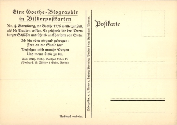 Artist PC Dornburg an der Saale Thuringia, Goethe biography in picture PCs, general view