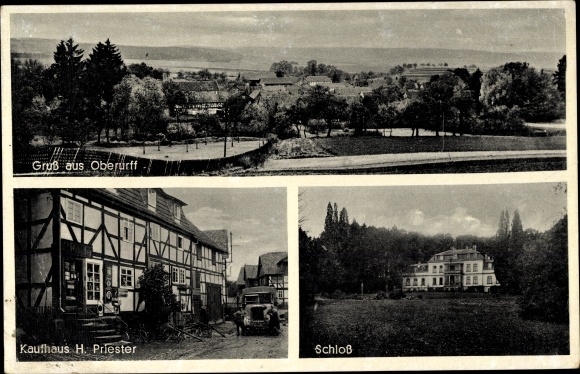 Ak Oberurff Schiffelborn Bad Zwesten Hessen, Schloss, Kaufhaus H. Priester, Totalansicht