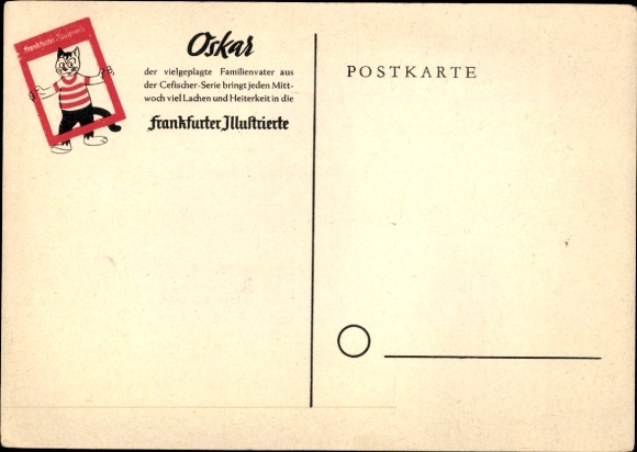 Ak gehumaniseerde katten, reclame, Oskar, Frankfurter Illustrierte