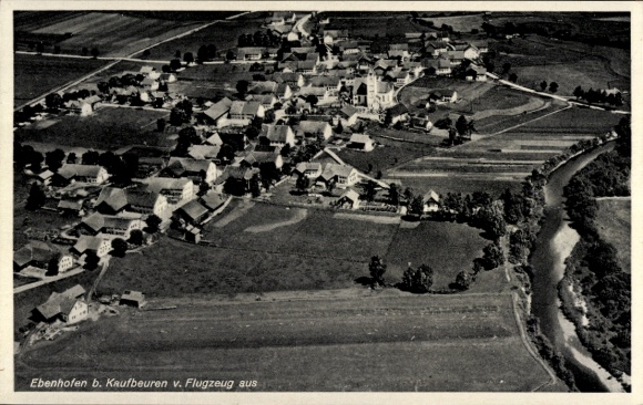 Postcard Ebenhofen Biessenhofen in Ostallgäu, aerial photograph