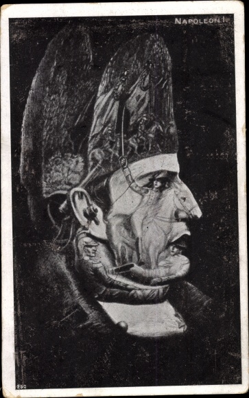 Artist PC Napoleon Bonaparte, metamorphosis, face from battle scenes