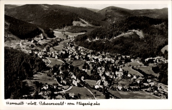 Postcard Bad Herrenalb Württemberg Black Forest, aerial photograph