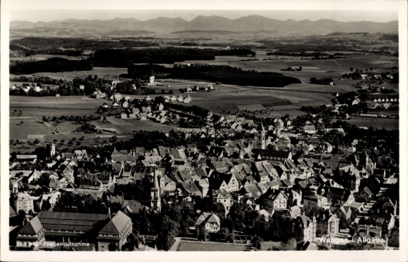 Postcard Wangen im Allgäu, aerial photograph
