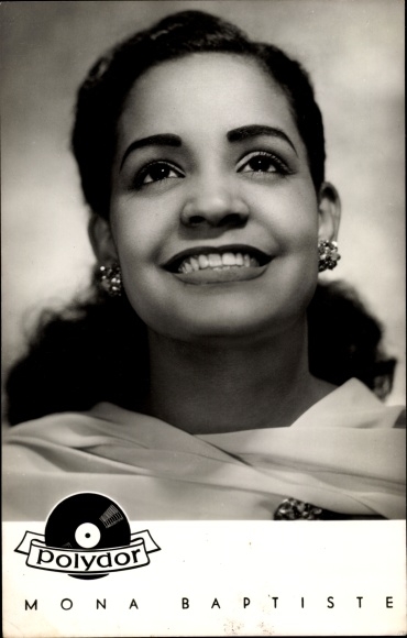 Postcard Singer Mona Baptiste, Portrait, Polydor records