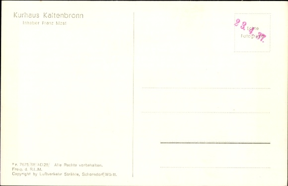 Postcard Kaltenbronn Gernsbach in the Murgtal Black Forest, Kurhaus Kaltenbronn, Hohloh