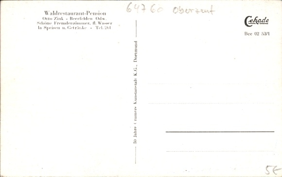 Postcard Beerfelden Oberzent in the Odenwald, Waldrestaurant