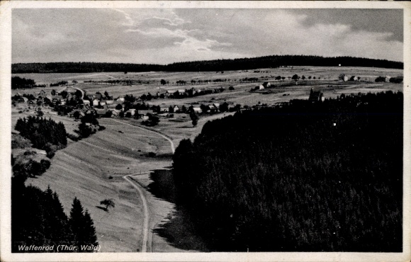 Postcard Waffenrod Eisfeld in Thuringia, town panorama