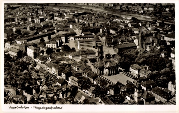 Ak Saarbrücken in Saarland, luchtfoto