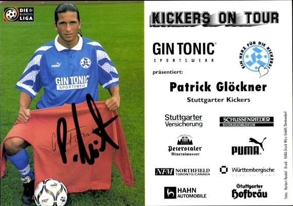 Autograph card footballer Patrick Glöckner, SV Stuttgarter Kickers, autograph