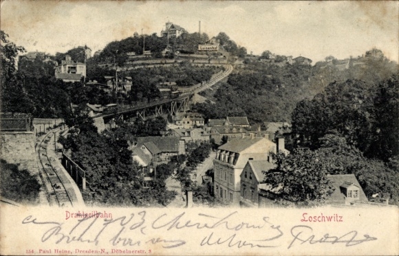 Ak Dresden Loschwitz, Drahnbahn,   Ansicht,  von 1903