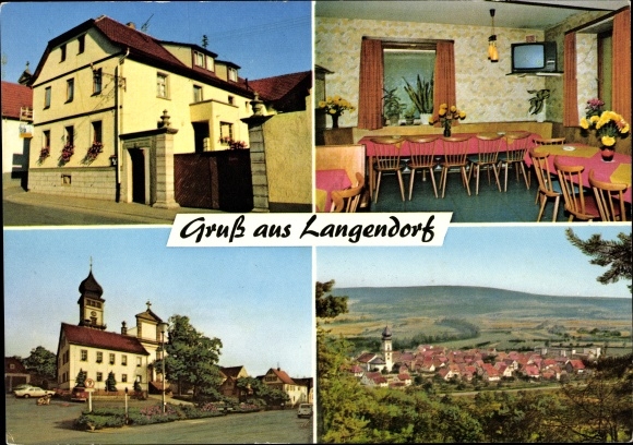 PC Langendorf Elfershausen Lower Franconia Bavaria, Gasthaus zum Adler, dining room, panorama