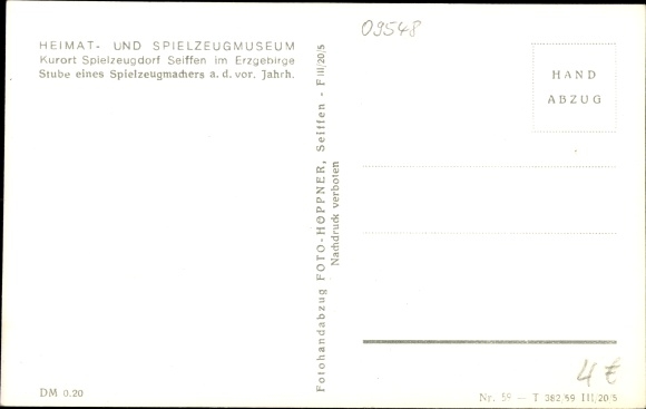 Postcard Seiffen in the Erzgebirge, homeland and toy museum, interior view