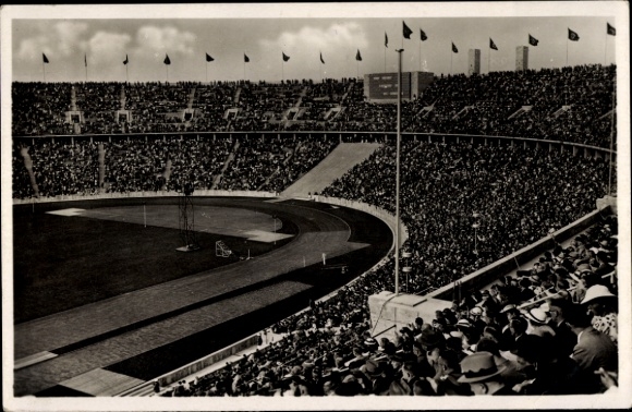 Postcard Berlin, Olympic Games 1936, Reichssportfeld, Deutsche Kampfbahn, Olympic Stadium