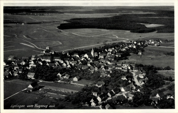 Postcard Liptingen in Baden, aerial photograph