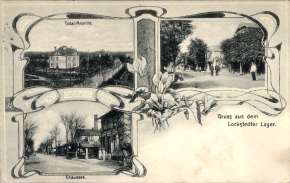 Jugendstil Ak Lockstedt im Kreis Steinburg, Totalansicht, Chaussee, Straßenpartie