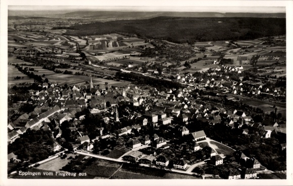 Postcard Eppingen in Baden, aerial photograph