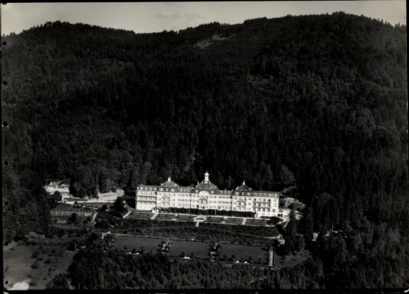 Foto Deggendorf im Bayerischen Wald Niederbayern, Haus Stein, Sanatorium, Fliegeraufnahme