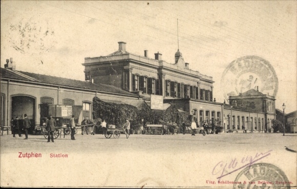 Postcard Zutphen Gelderland, train station