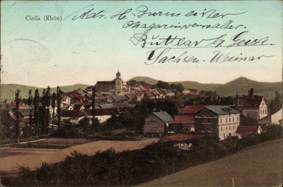 Postcard Geisa Rhön in the Wartburg district, overall view, Kammandel brewery