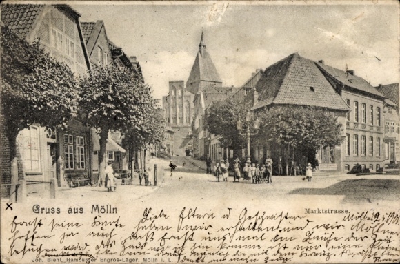 Postcard Mölln in Mecklenburg, Marktstraße