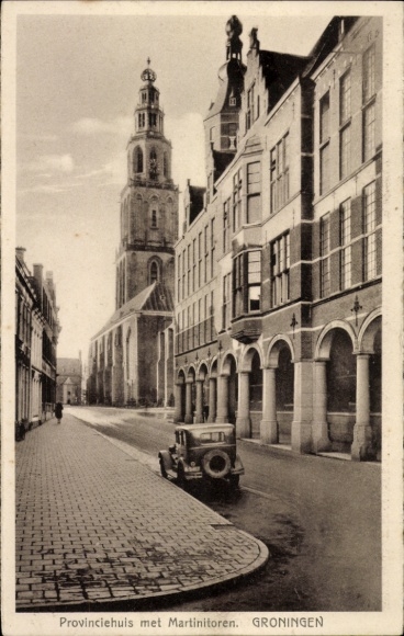 Ak Groningen, Provinciehuis met Martinitoren