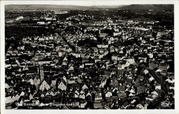 Postcard Bad Cannstatt Stuttgart in Württemberg, Rosenstein Castle, aerial photograph of architecture, st