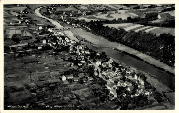 Postcard Alzenbach Eitorf an der Sieg, aerial photograph