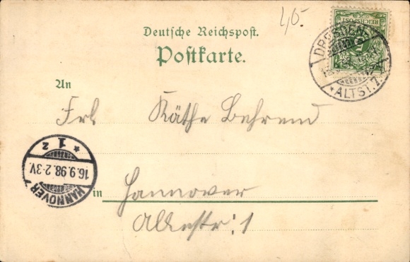 Chromo-Litho Dresden Old Town Seevorstadt, Main Station