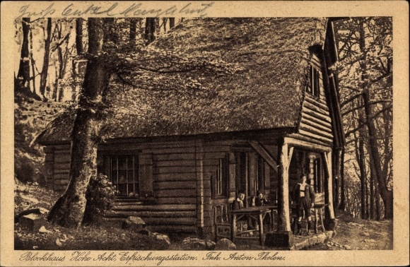 Postcard Adenau in Rhineland-Palatinate, Hohe Acht, Blockhaus, owner Anton Thelen