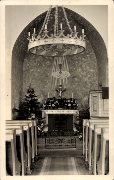 Foto Ak Eppendorf in Sachsen, Innenansicht der Kirche, Altar