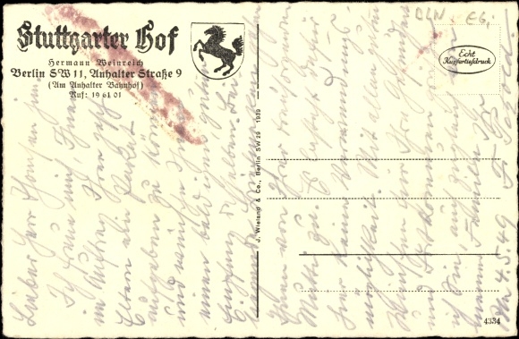 PC Berlin Kreuzberg, Stuttgarter Hof, Anhalter Strasse 9, Biedermeier hallway