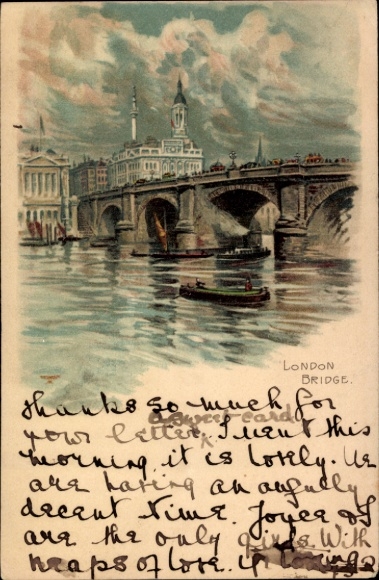 Chromo-Litho London City England, London Bridge