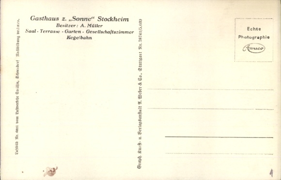 Postcard Stocksberg Beilstein in Württemberg, aerial photograph, Gasthof zur Sonne