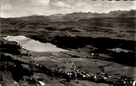 Postcard Niedersonthofen Waltenhofen in the Oberallgäu, aerial photograph