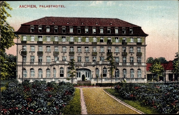 Ak Aachen in Nordrhein Westfalen, Palasthotel, Frontansicht