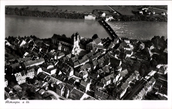 Postcard Bad Säckingen on the High Rhine, aerial photograph