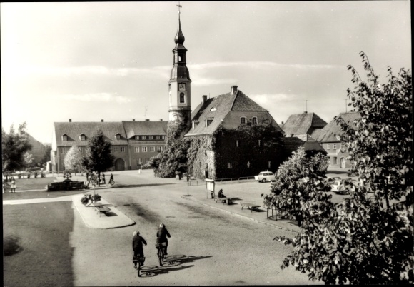 Ak Weißenberg in Sachsen, August-Bebel-Platz, Rathaus