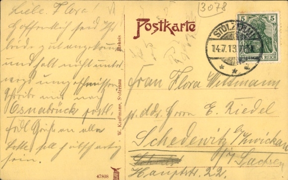 Postcard Stolzenau on the Weser, Weserstraße