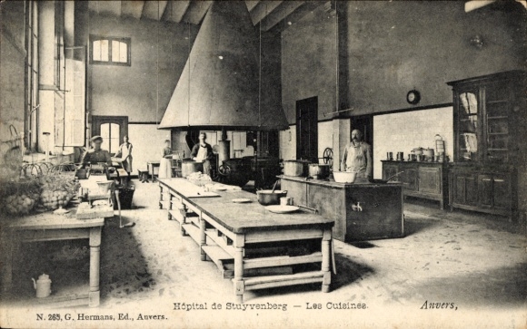 CPA Anvers Anvers Flandre, Hópital de Stuyvenberg, Les Cuisines
