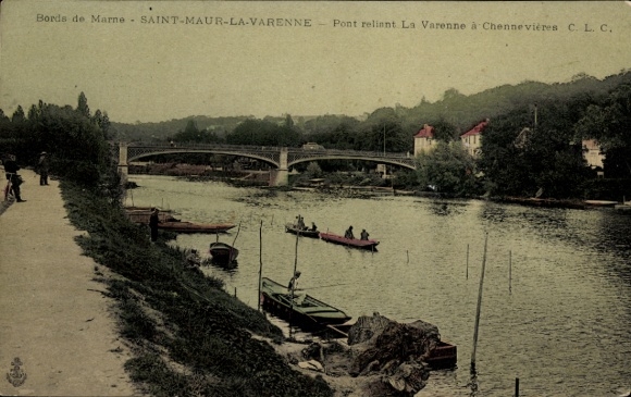 CPA Chennevières Val de Marne, Pont reliant La Varenne